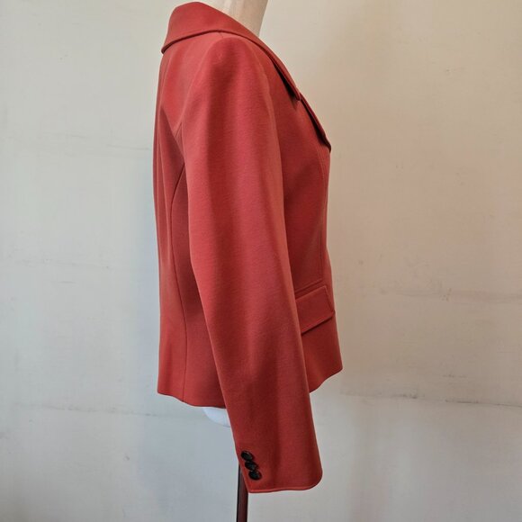 Tahari - Blazer in Burnt Orange, Matching Tank by Tribal, Unbranded Black Skirt - Picture 4 of 16